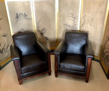 Paire De Fauteuils Club, XXe Siècle