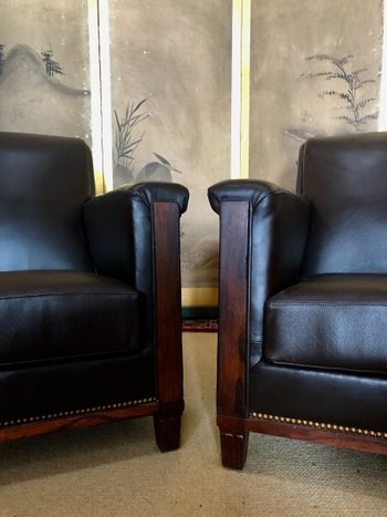 Paire De Fauteuils Club, XXe Siècle