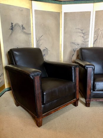 Paire De Fauteuils Club, XXe Siècle