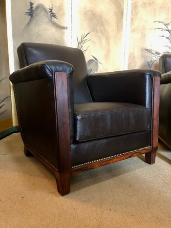Paire De Fauteuils Club, XXe Siècle