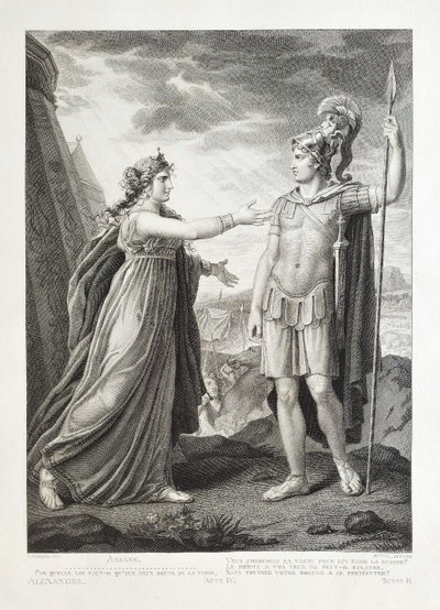 Ariane Et Alexandre  Gravure Ancienne Néo-classique 19ème d'Après François Gérard