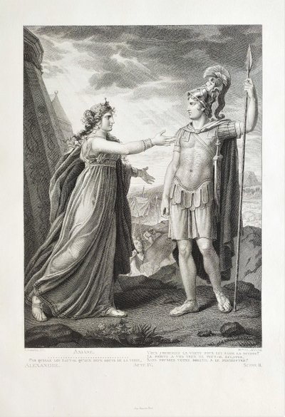 Ariane Et Alexandre  Gravure Ancienne Néo-classique 19ème d'Après François Gérard