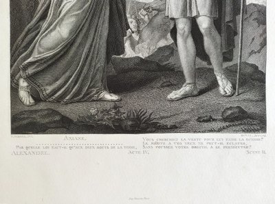 Ariane Et Alexandre  Gravure Ancienne Néo-classique 19ème d'Après François Gérard
