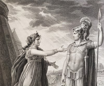 Ariane Et Alexandre  Gravure Ancienne Néo-classique 19ème d'Après François Gérard