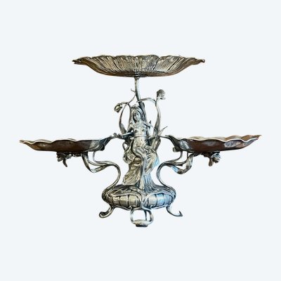 Art Nouveau Solid Silver Display Stand, 19th Century