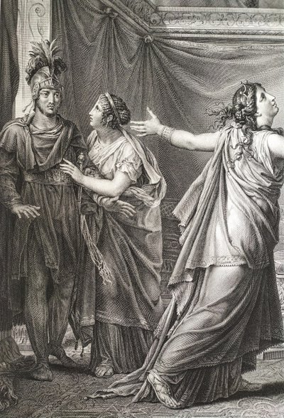 Etching Antique Neoclassical Engraving Ariadne And Alexander After Gérard 19th C Old Print