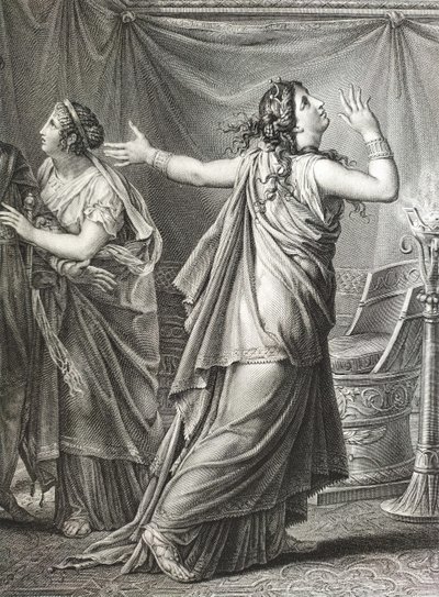 Etching Antique Neoclassical Engraving Ariadne And Alexander After Gérard 19th C Old Print