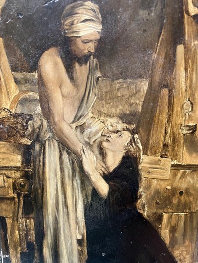 Pittura Cristo e Maria Maddalena Olio su pannello