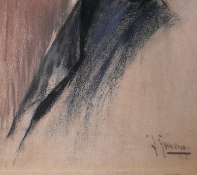 Andrés GIMENO 1879-? Portrait de femme élégante, pastel, 1915, Espagne