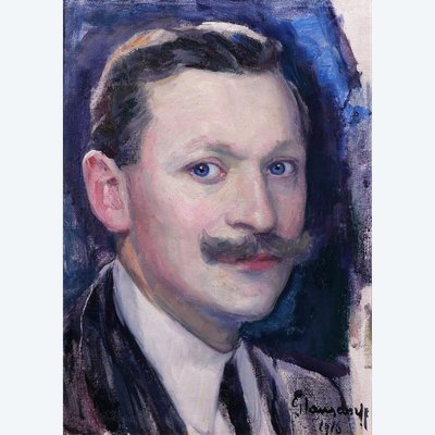 Hubert Glansdorff 1877-1863 Selbstporträt, 1916, Gemälde, Porträt Mann Belgien Künstler