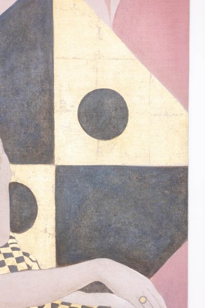 Painted canvas depicting an elegant 1950s-style woman. Contemporary.  LS6438A678P