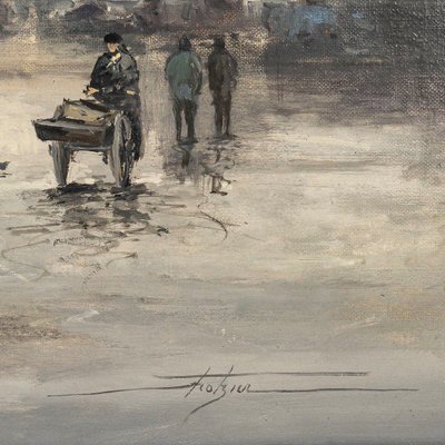 Jean Bernard Trotzier Vue animée de l’Opéra Garnier huile sur toile XXème siècle
