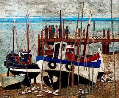 François Szulman (b. 1931), painting Vue d'Un Port De Pêche dated 1977.