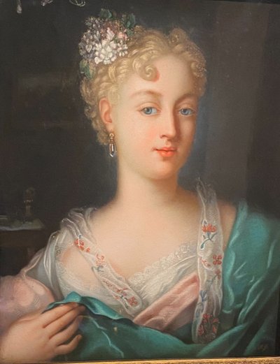 Tableau, pastel de femme dans le gout de Rosalba CarrieraPastel dans le gout de Rosalba  Carriera de