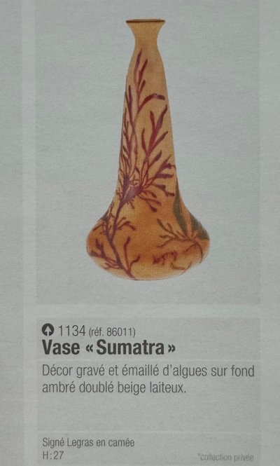 Legras Sumatra Vase with Seaweed Design