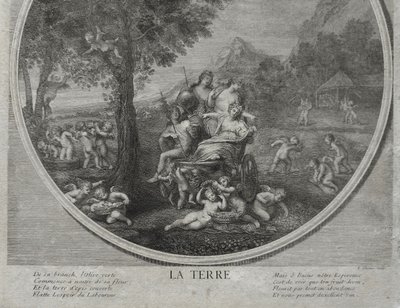 The Earth Allegory Mythological Engravings 18th Century After Albanne 