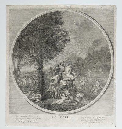 The Earth Allegory Mythological Engravings 18th Century After Albanne 