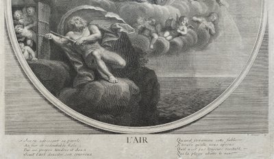 The Air Allegory Etching Mythological Engravings  After Albanne 18th C Old Print