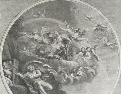 The Air Allegory Etching Mythological Engravings  After Albanne 18th C Old Print