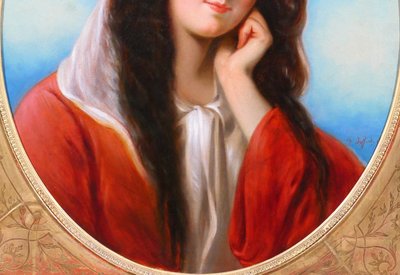 Charles JAFFARD 1819-1882 Portrait de femme, tableau, 1850, romantisme