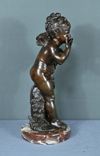 Importante bronzo "Amour envoyant des Baisers" di A. Moreau - Fine del XIX secolo