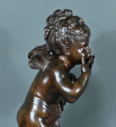 Importante bronzo "Amour envoyant des Baisers" di A. Moreau - Fine del XIX secolo