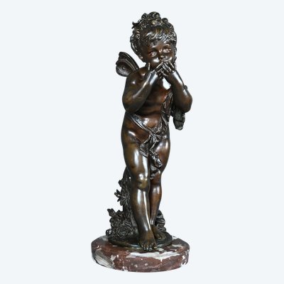Importante bronzo "Amour envoyant des Baisers" di A. Moreau - Fine del XIX secolo