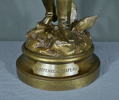 Important Bronze "La Défense du Drapeau" by C. Anfrie - 2nd half of the 19th century
