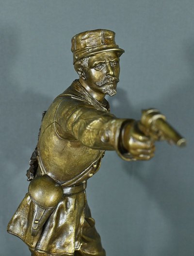 Important Bronze "La Défense du Drapeau" by C. Anfrie - 2nd half of the 19th century