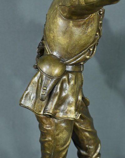 Important Bronze "La Défense du Drapeau" by C. Anfrie - 2nd half of the 19th century