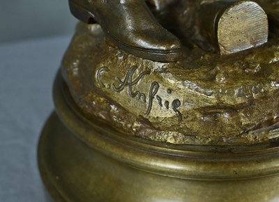 Important Bronze "La Défense du Drapeau" by C. Anfrie - 2nd half of the 19th century