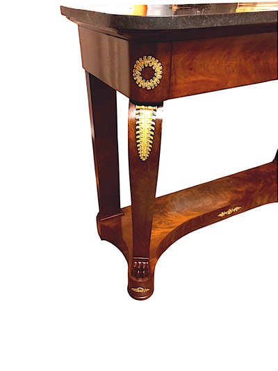 Console impero in mogano e bronzo dorato