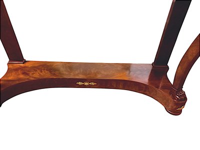 Console impero in mogano e bronzo dorato