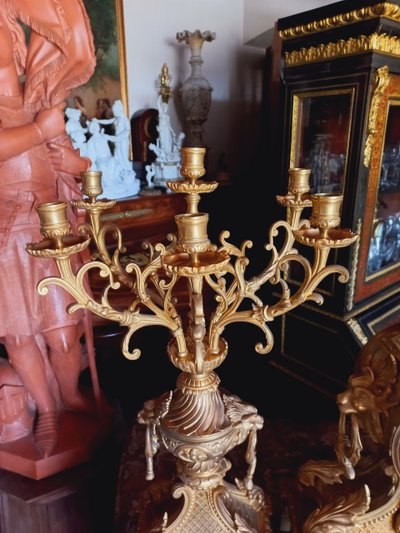 Important Louis XVI style mantel set XIXth century