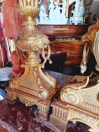 Important Louis XVI style mantel set XIXth century