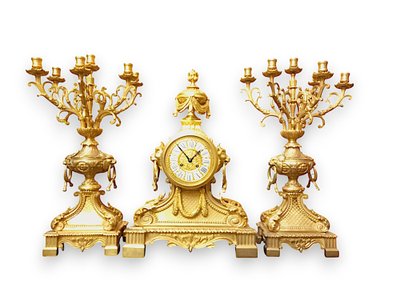 Important Louis XVI style mantel set XIXth century
