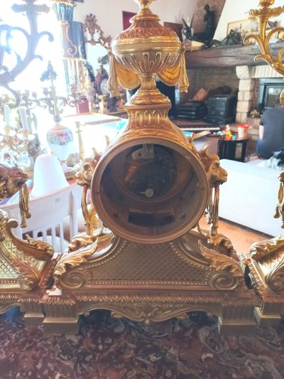 Important Louis XVI style mantel set XIXth century
