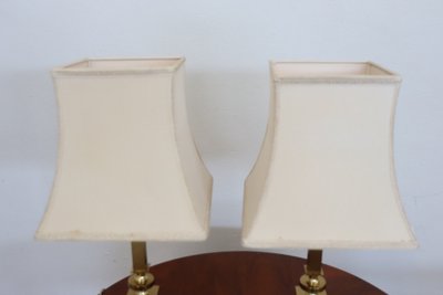 Goldene Nachttischlampen, 1970er, 2er Set