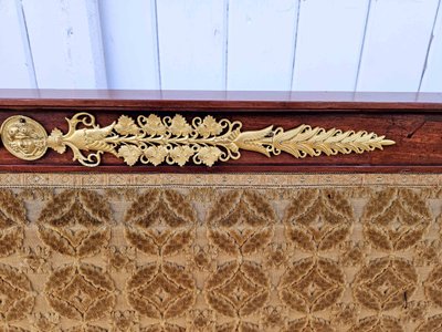 Empire Era Mahogany And Gilt Bronze Mercury Bench Seat