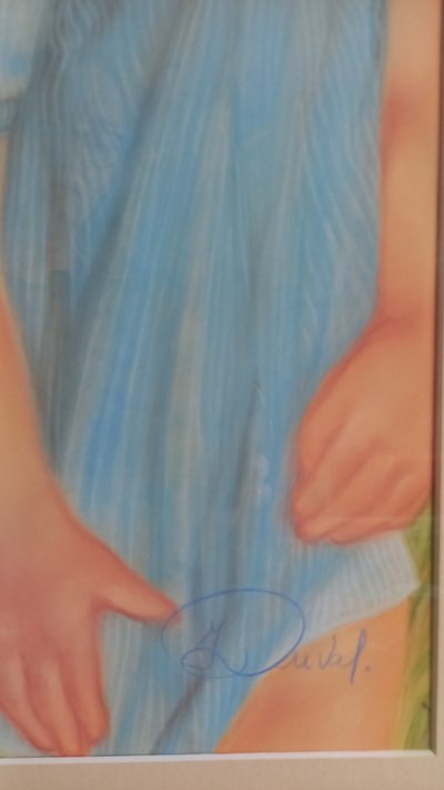 Ritratto di ragazza sulla spiaggia / pastello