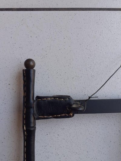 Jacques Adnet , Spiegel mit Lederbezug Sellier Circa 1950