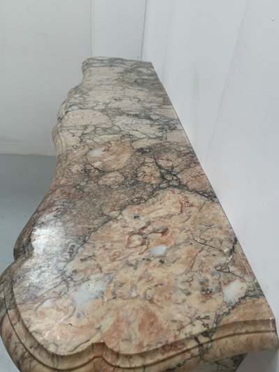 Louis XV style mantel in red Breche marble XIX century