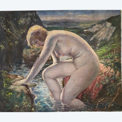 "Le bain", Yasushi Tanaka (1886-1941)