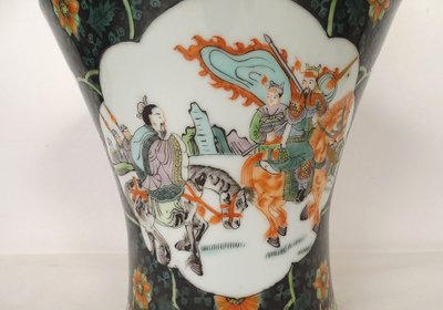Chinese vase Porcelain Characters Horses General Flowers China Early XXth century