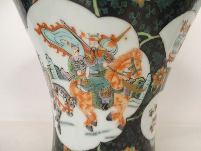 Chinese vase Porcelain Characters Horses General Flowers China Early XXth century