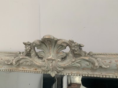 Louis XV style mirror in wood and patinated stucco XIX century