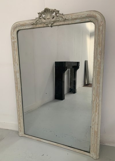 Louis XV style mirror in wood and patinated stucco XIX century