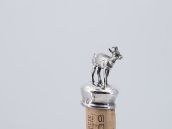 Bouchon De Bouteille Orné En Argent Massif, XIXe Siècle