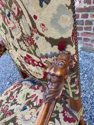 Sessel Im Louis XIII-Stil Aus Eiche Circa 1900/1930