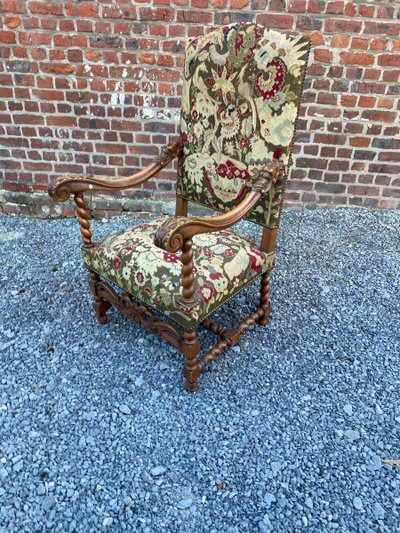 Sessel Im Louis XIII-Stil Aus Eiche Circa 1900/1930